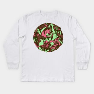 Pink Mint Circle of Drip Kids Long Sleeve T-Shirt